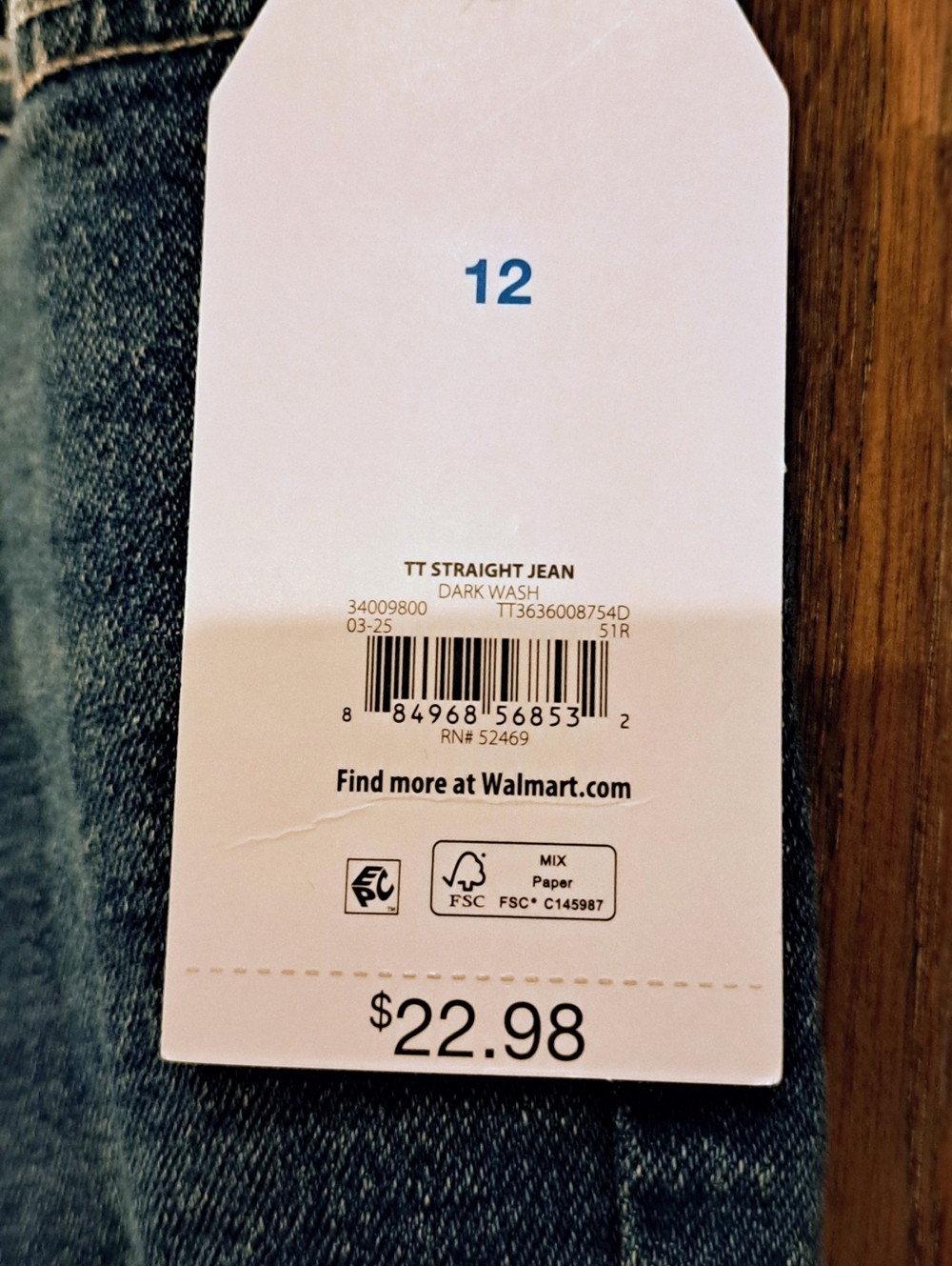 Time and Tru Light Blue High-Rise Straight Leg Ankle Jeans sizes 12, 14, 18,20 - Picture 4 of 4